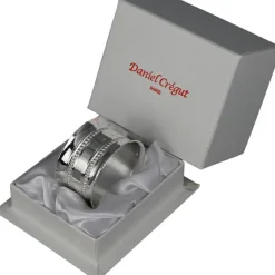 Daniel Crégut Rond de serviette Perles 2 rangs personnalisable (métal argenté) dans son coffret