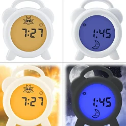 Alecto Réveil éducatif et veilleuse sleeptrainer blanc