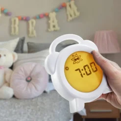 Alecto Réveil éducatif et veilleuse sleeptrainer blanc