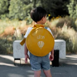 Les Griottes Sac à dos enfant jaune moutarde (personnalisable)