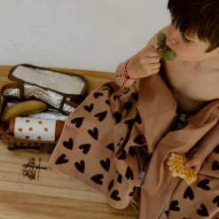 Atelier Wagram Sac à goûter isotherme Cœurs Noisette