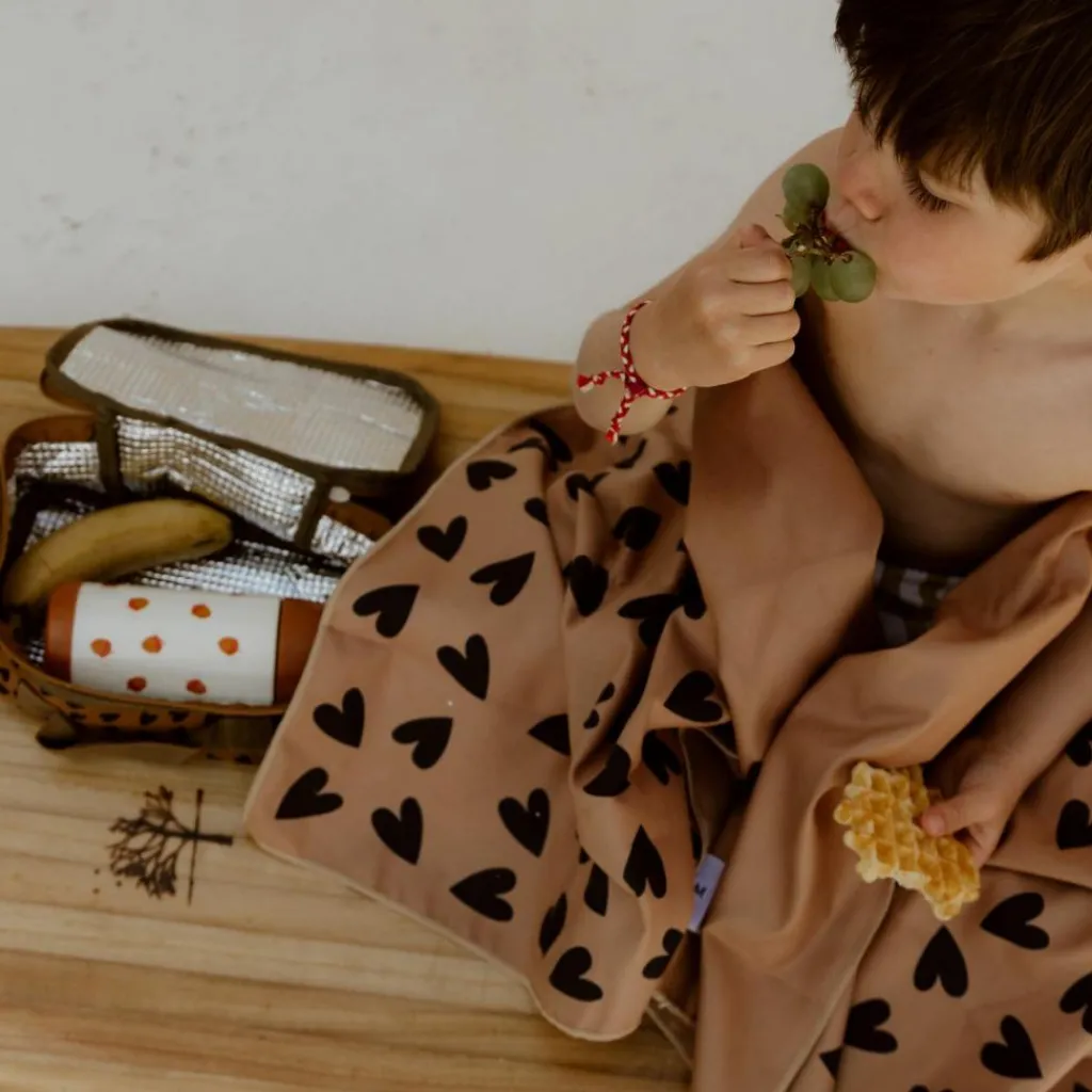 Atelier Wagram Sac à goûter isotherme Cœurs Noisette