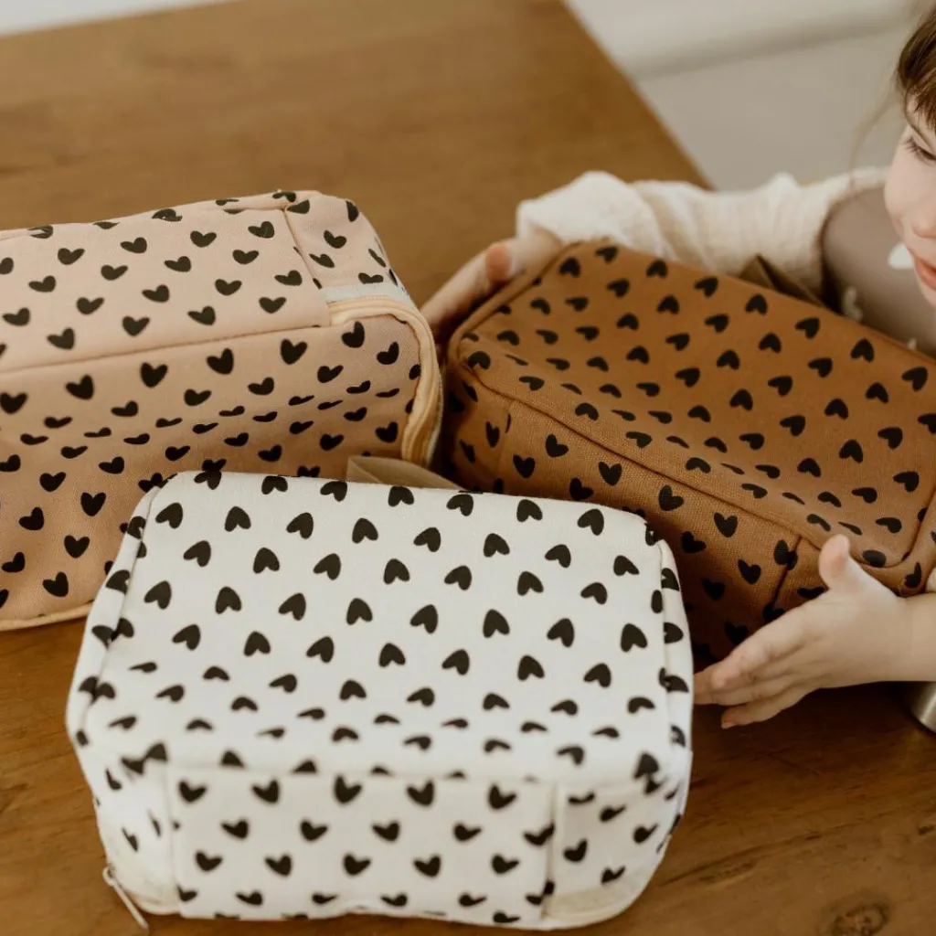 Atelier Wagram Sac à goûter isotherme Cœurs Noisette