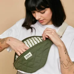 Hindbag Sac banane Olivia matelassé Olive