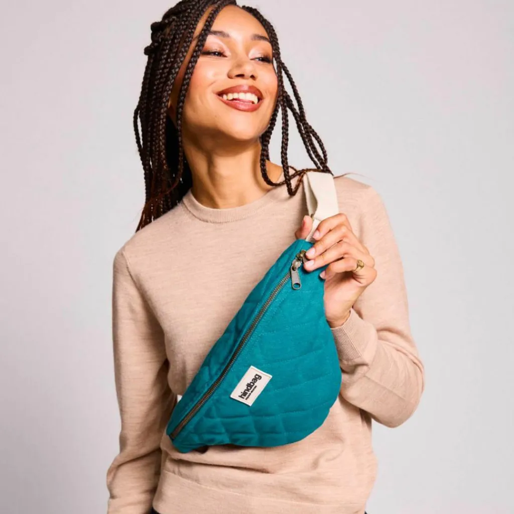 Sale Sac banane Olivia matelassé Bleu Paon Sac Banane Adulte