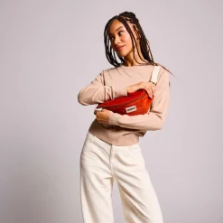 Sale Sac banane Olivia Velours Brique Sac Banane Adulte