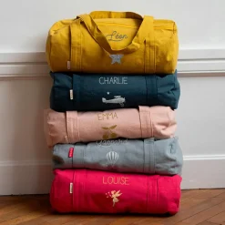 Les Griottes Sac de voyage enfant jaune moutarde (personnalisable)