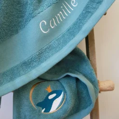 L'oiseau bateau Serviette de bain orque océan personnalisable (70 x 140 cm)