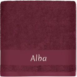 L'oiseau bateau Serviette de bain souris framboise personnalisable (70 x 140 cm)