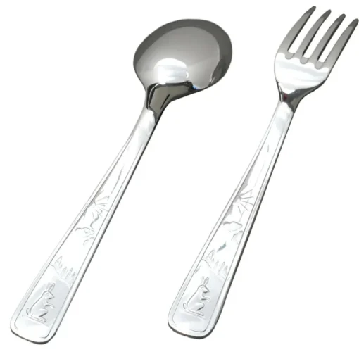 Clearance Set de 2 couverts bébé Lapin personnalisable dans son coffret (métal argenté) Couverts