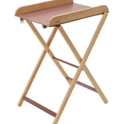 Combelle Table à langer pliante Jade bois massif hybride vieux rose