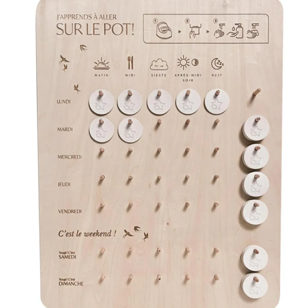 Zakuw Tableau J'apprends à aller sur le pot (45 x 35 cm)
