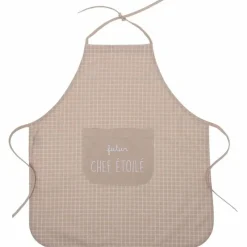 Enfant BB & Co Tablier de cuisine coton enduit Futur chef étoilé carreaux nude