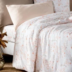 Kadolis Taie d'oreiller en coton bio Yukari Peach (40 x 60 cm)