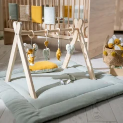 Sauthon Tapis de jeu en gaze de coton Sauge (100 x 100 cm)