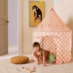 Kid's Concept Tente de jeu Abricot à carreaux