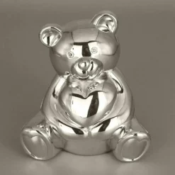 Daniel Crégut Tirelire ourson (métal argenté)
