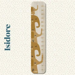 Charlie et Suzie Toise en bois Isidore éléphant caramel personnalisable