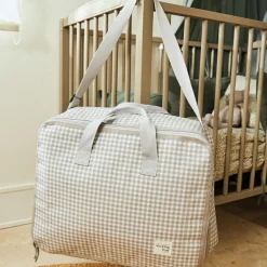 Walking Mum Valise de maternité I love vichy gris