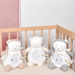 Doudou et Compagnie Veilleuse musicale projection d'étoiles ours rose