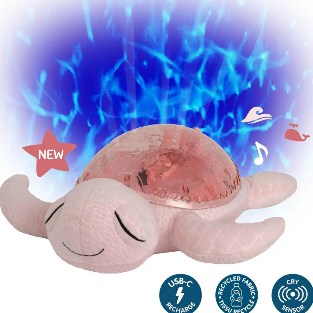 Cloud B Veilleuse peluche Tranquil Turtle™ Rose (rechargeable)